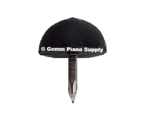 Piano Cabinet Rubber Head Nail Bumper 1/2" Dia. Black