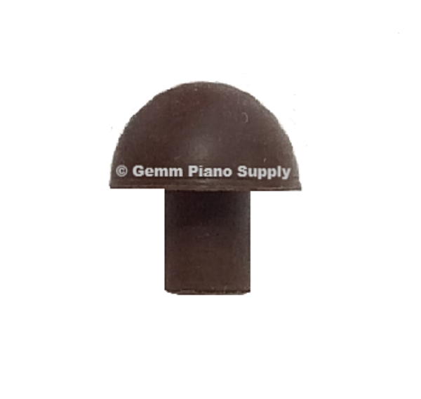Piano Cabinet Rubber Button/Bumper 3/16" Stem Dia. 7/16" Head Dia. Brown