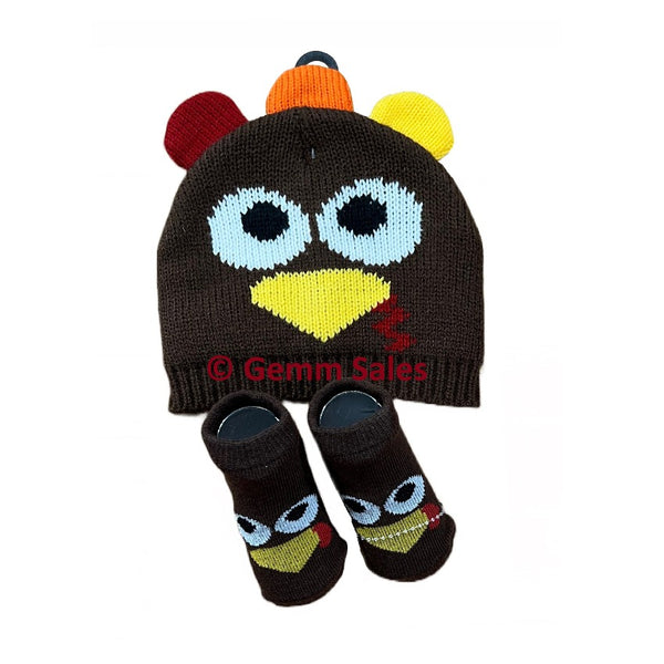 Baby Essentials Turkey Hat and Socks - 0-6 Months