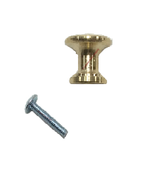 Piano Desk Knob, Brass 5/8" Dia. with Machine Screw