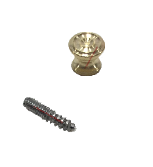 Piano Desk Knob, Brass 9/16" Dia. with Wood Screw