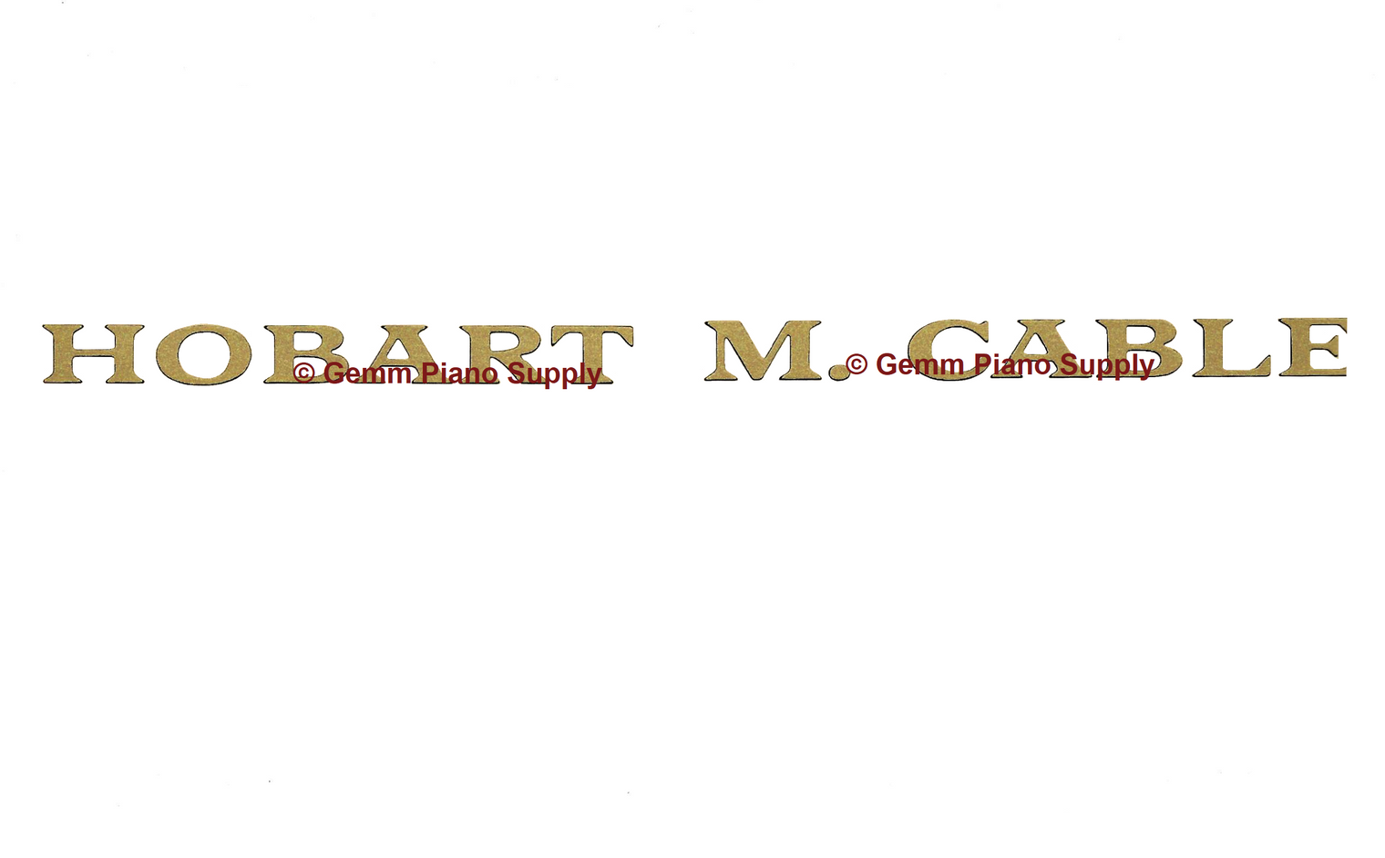 Hobart M. Cable Piano Fallboard Decal