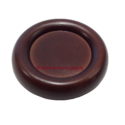 Piano Dual Wheel Hardwood Caster Cup, Mahogany