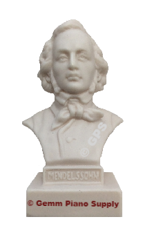 Authentic Mendelssohn Composer Statuette, 5"- 5-1/2" High