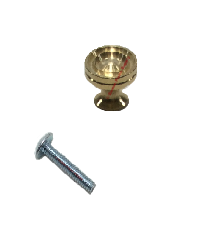 Piano Desk Knob, Satin Brass 5/8" Dia. with Machine Screw