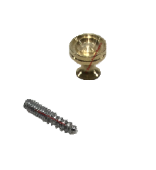 Piano Desk Knob, Satin Brass 5/8" Dia. with Wood Screw