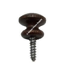 Piano Wood Desk Knob with Medium Screw End, Brown Mahogany