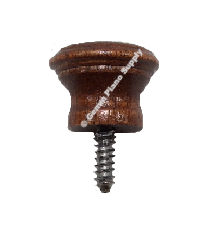 Piano Wood Desk Knob with Large Screw End, Walnut