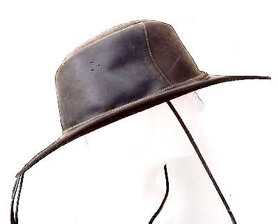 Authentic Ecuador Brown Leather Hat Size L