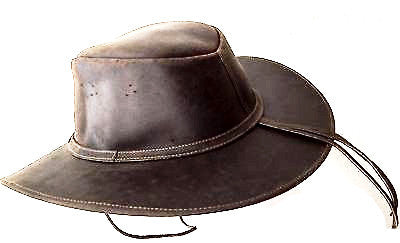 Authentic Ecuador Brown Leather Hat Size L
