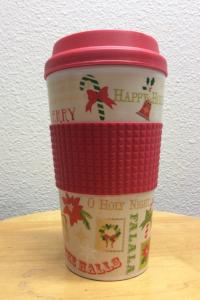 Holiday Travel Mug with Grip Sleeve 16 oz Insulated