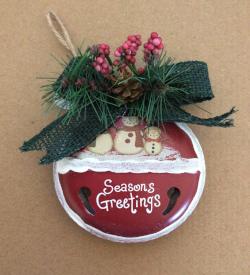 Country Style Christmas Ornament Snowmen Trio