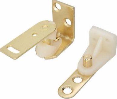 Stanley Cafe Door Pivot, Satin Brass, 1 Set Of 2 Pivots