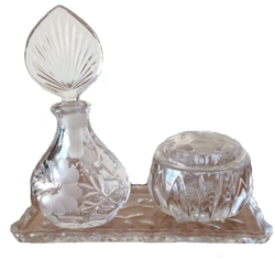 Vintage 1990's Princess House Heritage Crystal Vanity Set of 5