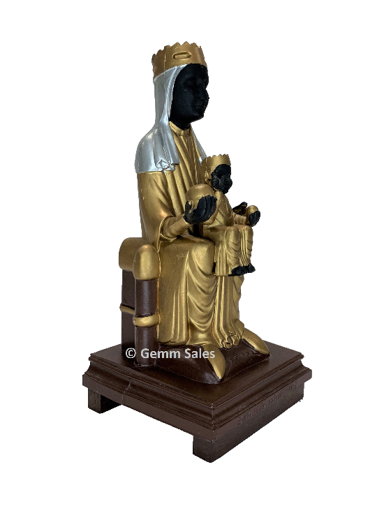 Vintage The Virgin Santa Maria of Montserrat Black Madonna with Baby Jesus, Music Box