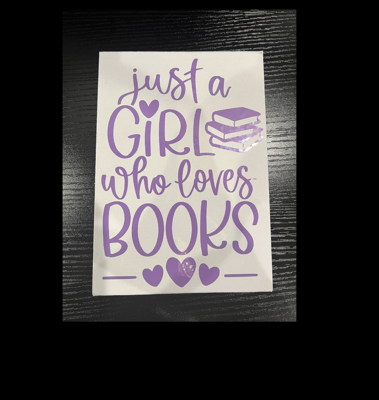 Canvas Art Handmade - Just a Girl who loves Books