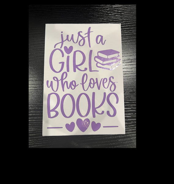 Canvas Art Handmade - Just a Girl who loves Books