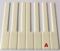 Piano Keytop Simulated Satin Ivory 6" Length, 1-15/16" Short Head - Individual Replacement Key