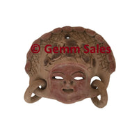 Authentic Ecuador Clay Face MASK Wall Hanging FOLK ART 5-1/2" x 5-3/4"