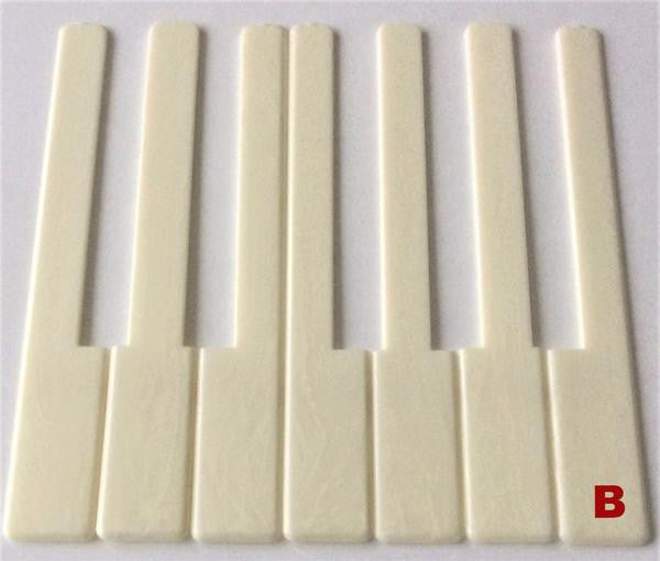 Piano Keytop Simulated Satin Ivory 6" Length, 1-15/16" Short Head - Individual Replacement Key
