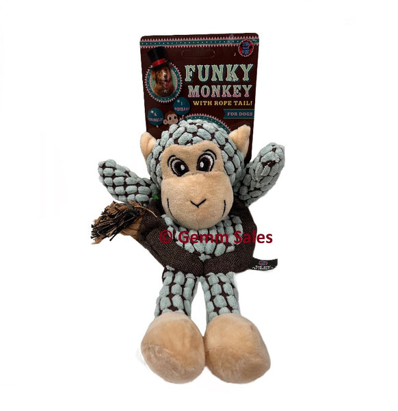Bow Wow Funny Monkey with Rope Tail Dog Toy