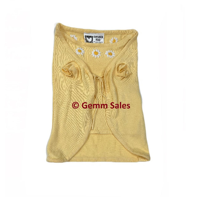 Daisy Embroidered Dog Sweater - Medium