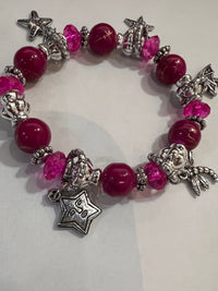 Woman's Bracelet with Summer Charms - Burgundy