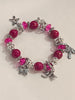 Woman's Bracelet with Summer Charms - Burgundy