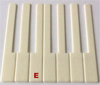 Piano Keytop Simulated Satin Ivory 6" Length, 1-15/16" Short Head - Individual Replacement Key