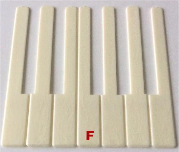 Piano Keytop Simulated Satin Ivory 6" Length, 1-15/16" Short Head - Individual Replacement Key