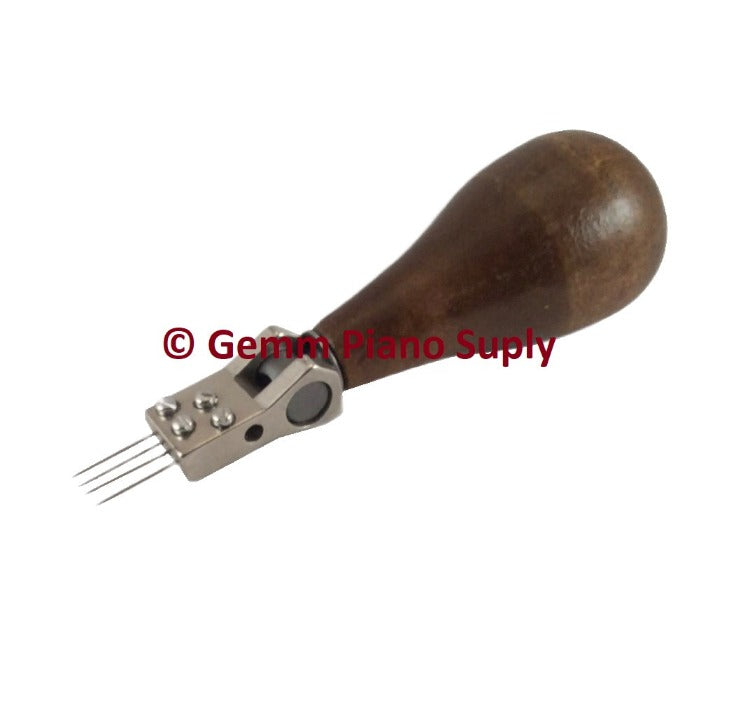 Piano Hammer Adjustable Voicing Tool 4 Needle With Hardwood Handle, Three Position