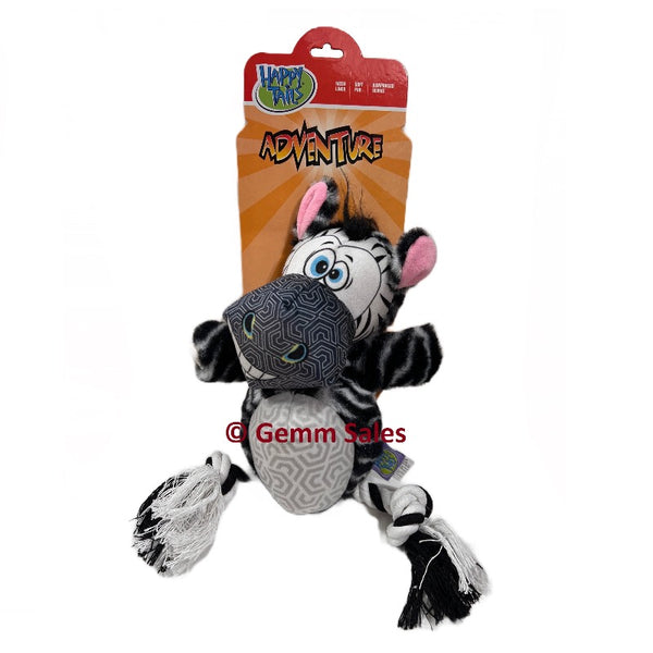 Happy Tails Safari Adventure Zebra Dog Toy