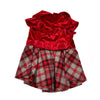 Holiday Tails Christmas Dog Dress Plaid Skirt Satin Ribbon