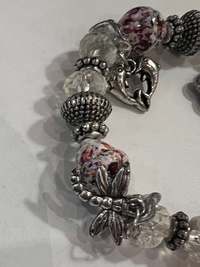 Woman's Bracelet with Summer Charms - Watercolor Splatter Beads