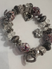 Woman's Bracelet with Summer Charms - Watercolor Splatter Beads
