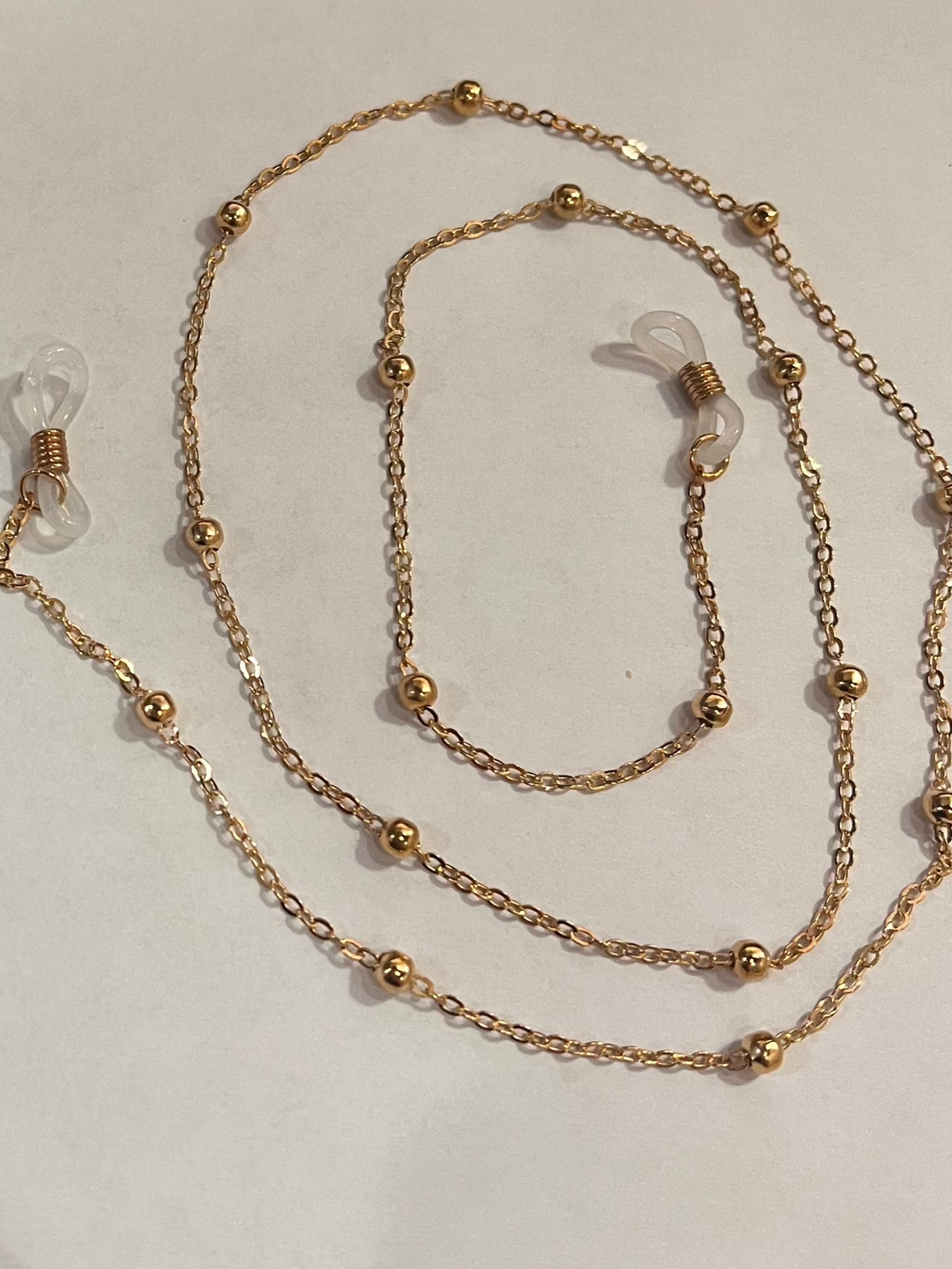 Eyeglass Chain Gold Beads  - Woman's Sunglass Chain