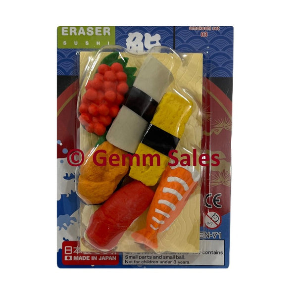 Japanese Sushi Eraser Set of 6