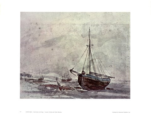 Vintage 1960's John Constable Coast Scene Art Print 18" x 14"