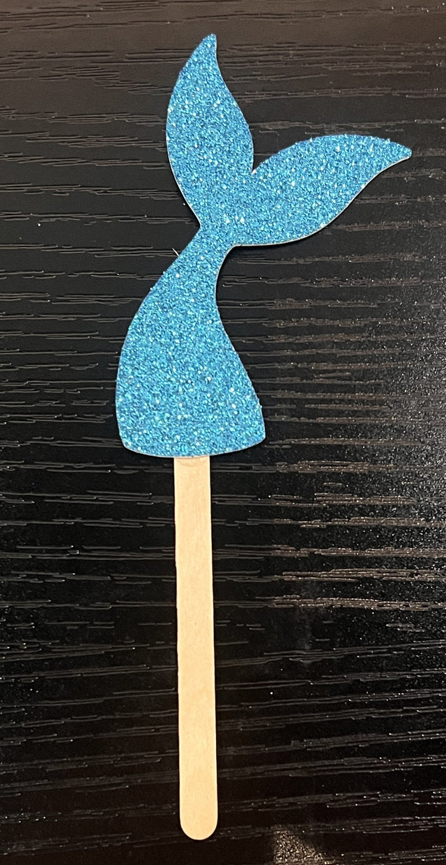 Mermaid Tail, Cupcake Topper, Glitter Party Supply