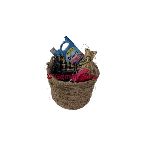 Miniature Laundry Basket with Fabric Softener- Handmade