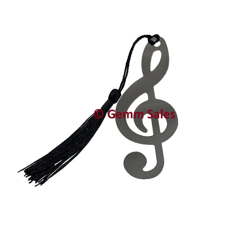 Music C Note Shaped Bookmark - Silver
