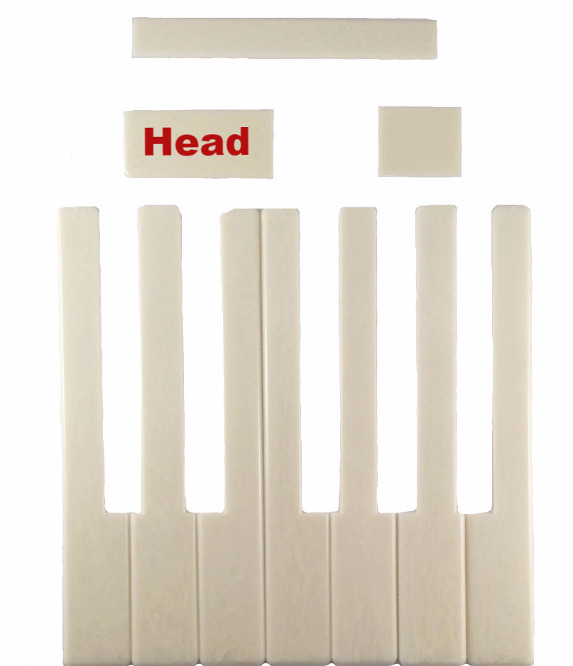 Piano Keytops Simulated Ivory Head 1-15/16" Long Head, Medium Color