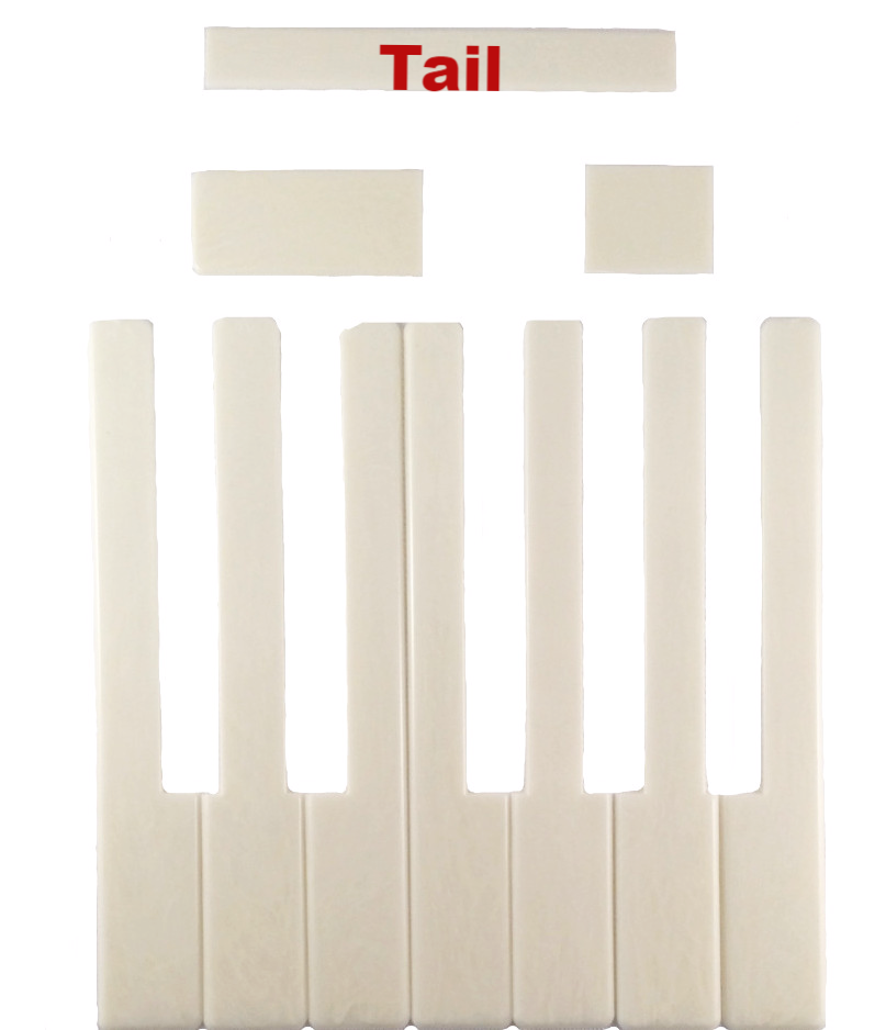 Piano Keytops Simulated Ivory Tails, Light