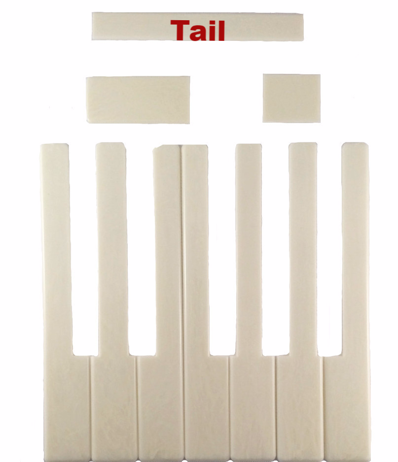 Piano Keytops Simulated Ivory Tails, Medium