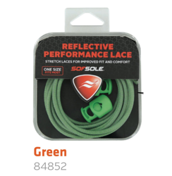 Sof Sole Reflective Performance Lace with Lace Locks, Green Reflective