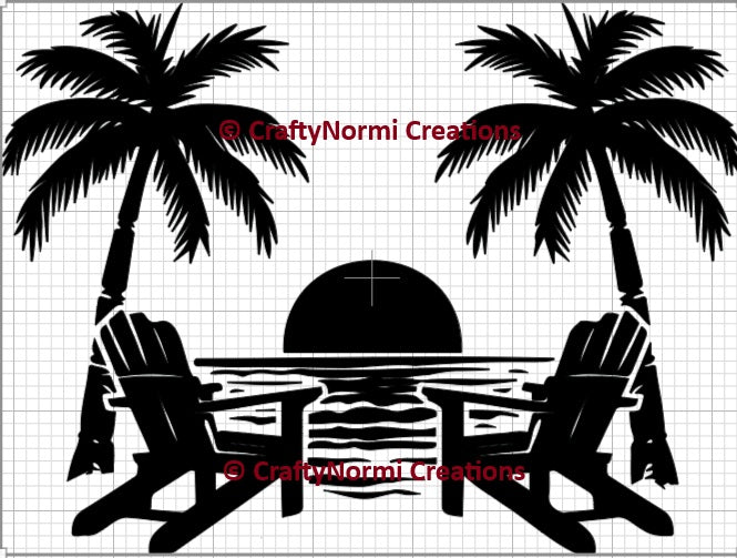 Summer Decal Handmade - Sunset at the Beach