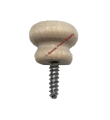 Piano Wood Desk Knob with Medium Screw End, Unfinished