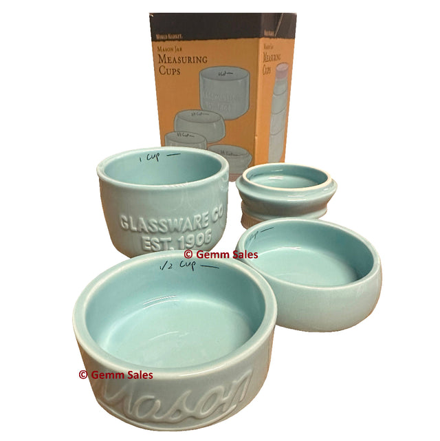 World Market Mason Jar Measuring Cups - Teal