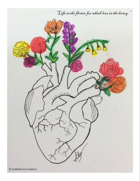 Life is the flower for which love is the honey digital artwork with the quote