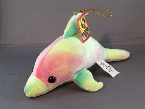 Multi-Color Stuffed Dolphin 10"